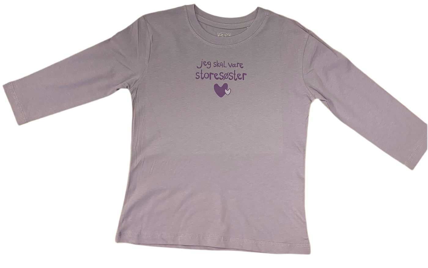 Jeg Skal Være Storesøster T-Shirt L/S, Lavender Med Lilla print