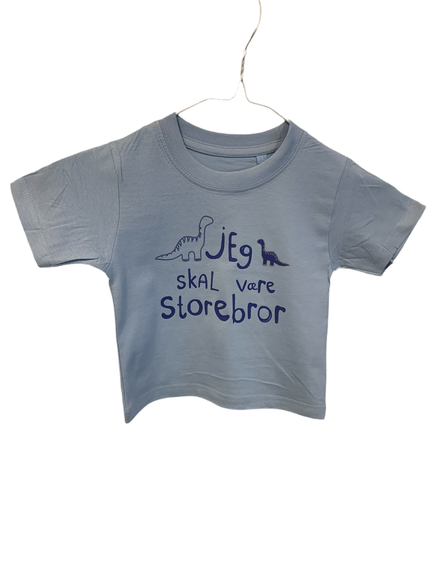 Jeg Skal Være Storebror T-shirt S/S Dinosaur Sky Blue