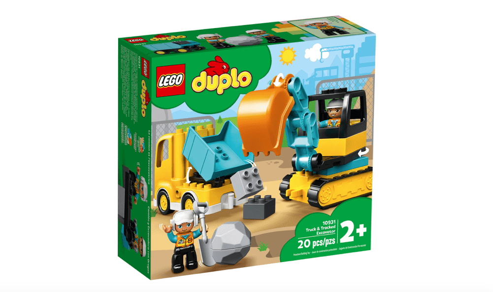 Lego Duplo Lastbil Og Gravemaskine På Larvefødder